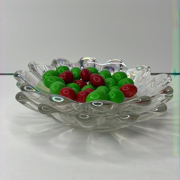 Vintage Federal Glass Iridescent Carnival Glass Bowl Lot of 2 Trinket Dish 1.75” - Picture 11 of 12